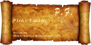 Pinti Fábián névjegykártya